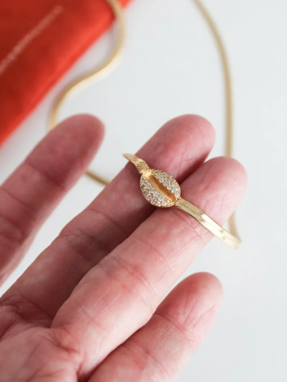 Anthropologie Herringbone Cowrie Shell Necklace - NEW